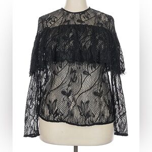 Who What Wear Black Lace Blouse